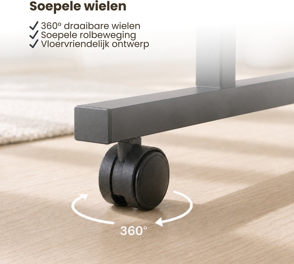 Laptoptafel Laptoptafel Zwart Walnoot Bedtafel - afbeelding 2