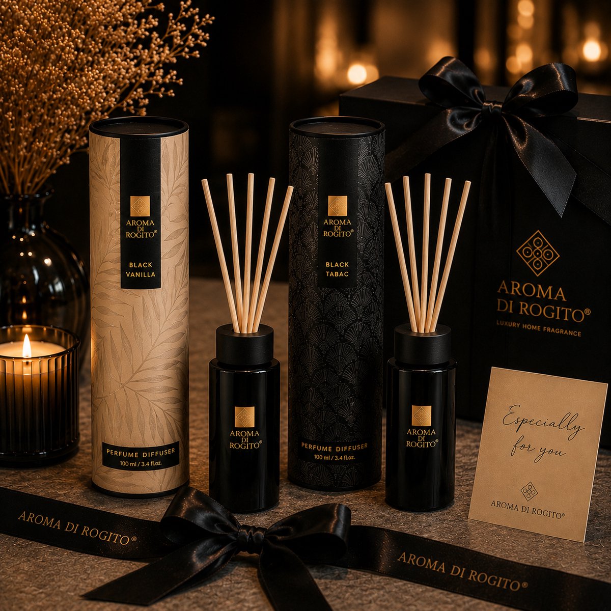 EasyMart Geurstokjes Set – Black Vanilla & Black Tabac – Premium Huisparfum – Geurverspreider met 12 Rotan Stokjes – Luxe Geurset voor Woonkamer, Badkamer & Interieur – 100ml x2 — cadeau in Wonen & Interieur - foto 5