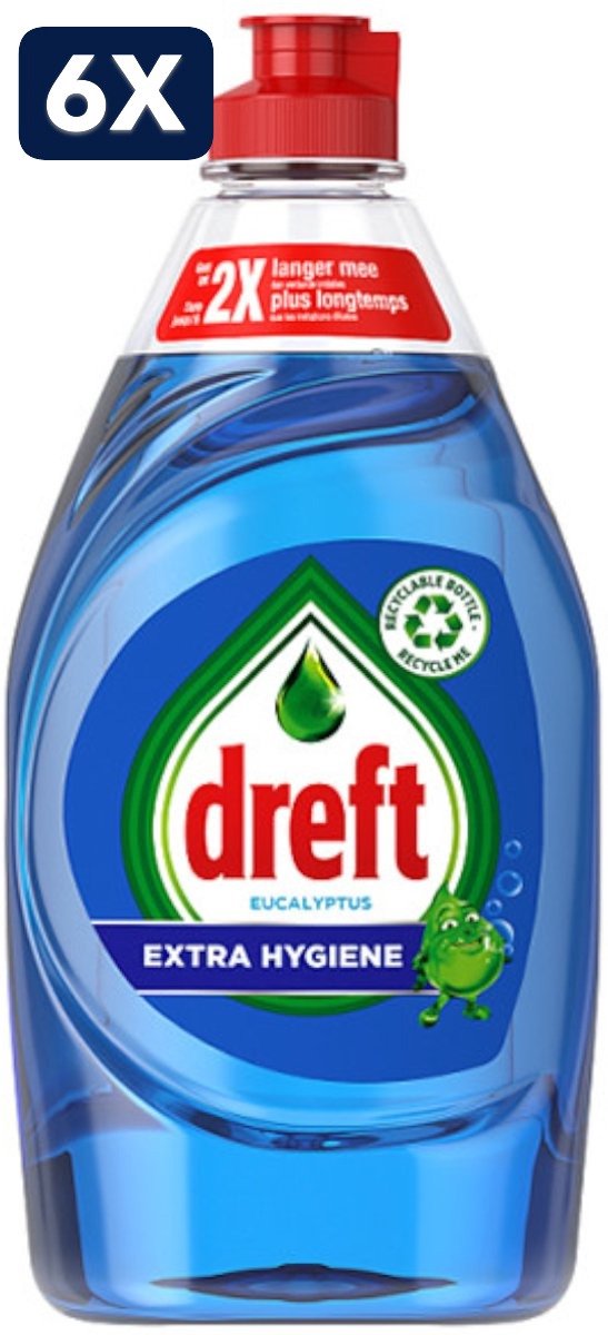 6 x Dreft Afwas - 430ml - extra hygiene - eucalyptus