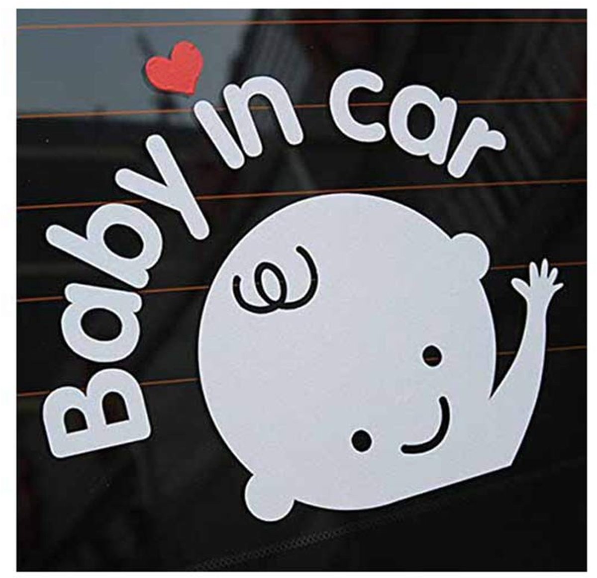 aladdien - Baby In Auto Zwaaien - Veiligheidsteken - Vinyl Sticker - Wit - Auto Decal - Schattige Baby - Voor ouders met jonge kinderen