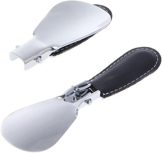 Opvouwbare Schoenlepel - Hulpmiddel Schoenen - Gemakkelijk Schoenen - Duurzaam Metaal - 125 cm - Zwart — afbeelding 4