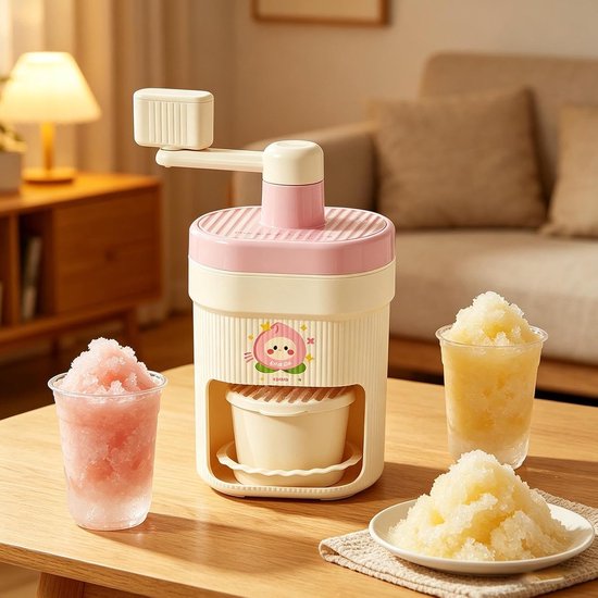 IJsschaafmachine Handmatig - Sneeuwkegel Maker - Desserts Maken - Gelijkmatig IJs Resultaat - 12 x 23 cm - Wit — afbeelding 5