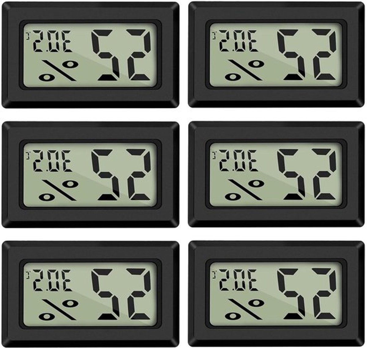 Digitale Mini Thermometer en Hygrometer met LCD-Scherm - Meet Temperatuur en Luchtvochtigheid - Voor Koelkast en Aquarium - Robuust Design - Nauwkeurige Metingen - Makkelijk af te lezen Display
