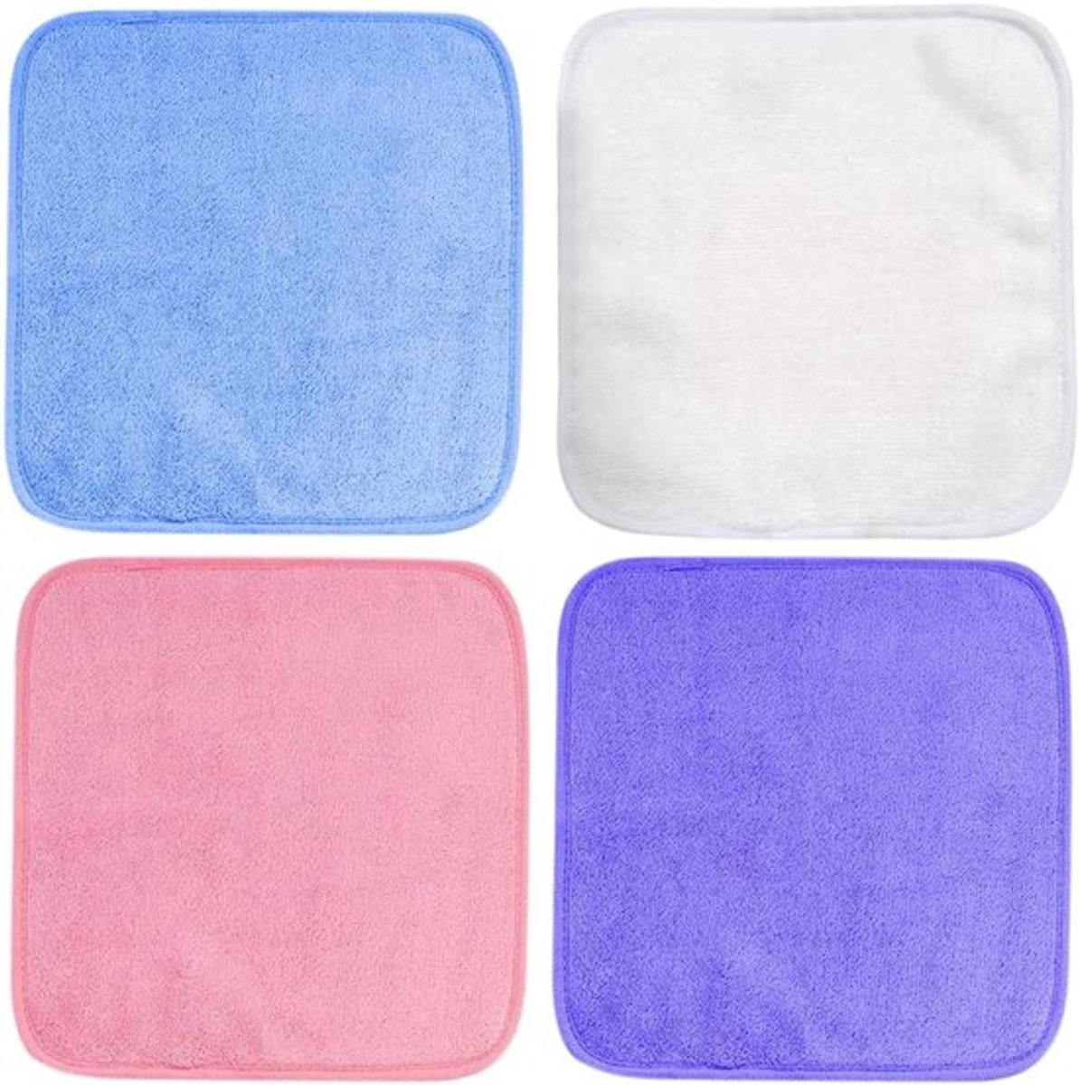 Set van 4 wasbare make-up remover doekjes voor gezichtsreiniging