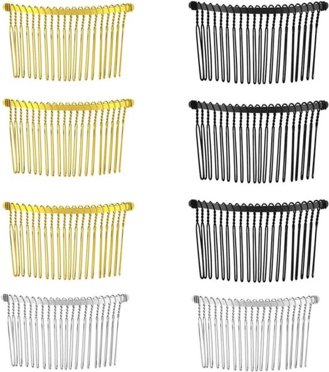 Metalen Haarkam Set van 8 stuks - Steekkam voor Dames - Haaraccessoires