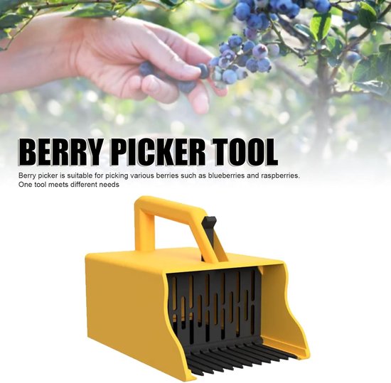Bessenplukker Hark - Fruitplukker Kam - Efficiënt Bessen Plukken - Ergonomische Handgreep - 18 x 16 x 15 cm - Blauw — afbeelding 2