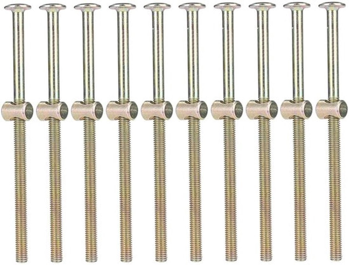 Dailygoods- Meubelbouten 120 mm - 10 Stuks - M6 Moeren - Bevestigingsmiddel - Koolstofstaal - Hardware Vervangingskit - Bevestigingsmiddelen