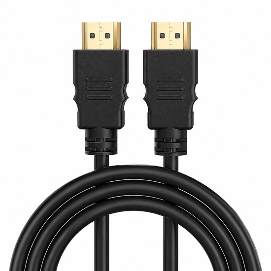 Twee zwarte HDMI-kabels met gouden connectoren, dichtbij elkaar.