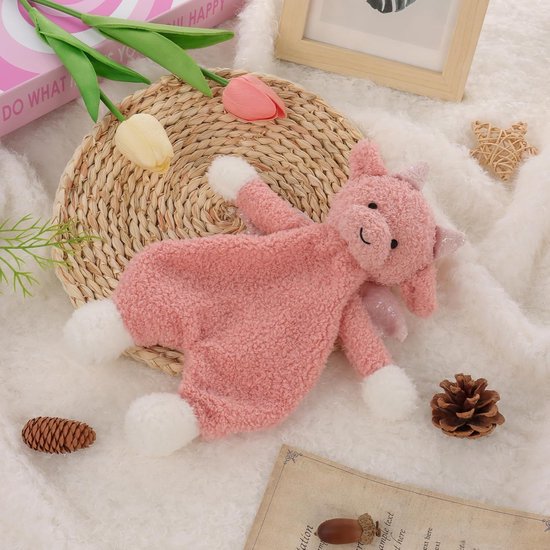 Zacht Veiligheidsdekentje & Knuffeldoekje voor Baby's - Paarse Draak - Kalmerend Speelgoed — afbeelding 2