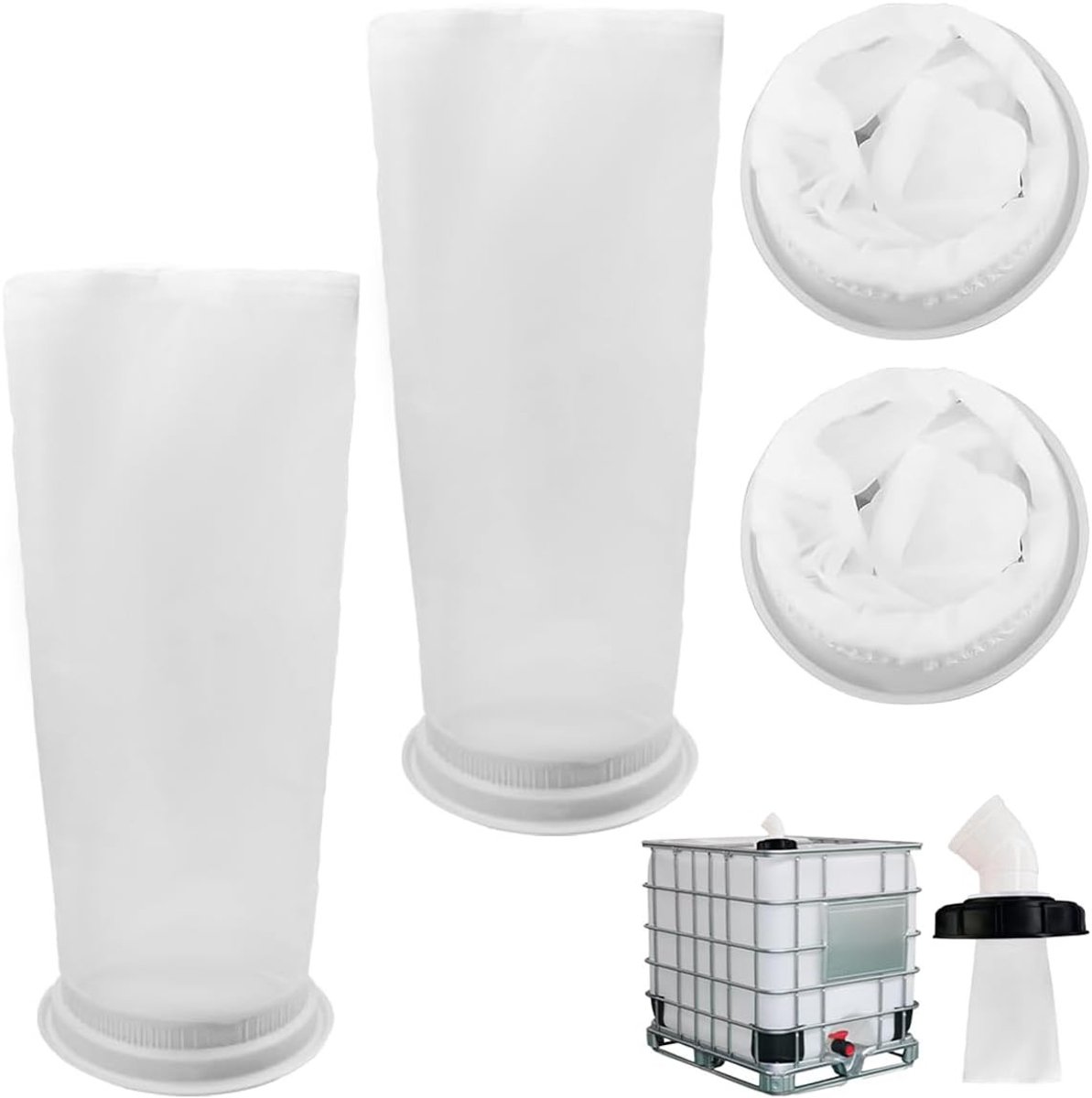 Wasbaar Fijnfilter voor IBC Tank - 4 Stuks - 200 Mesh Regenwaterfilter voor Bladeren en Takken - Ideaal voor Wateropslag en Tuinonderhoud