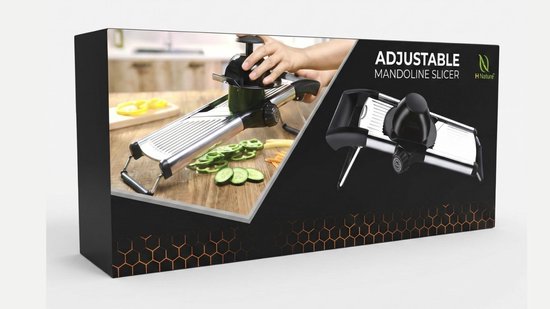 HI NATURE™ Mandolines - Luxe Groentesnijder Mandoline RVS met Veiligheidshandschoen - Mandoline Keukensnijder RVS - Snijder Roestvrij Staal - Multifunctionele groentesnijder verstelbaar - Uiensnijder - Snijmachine