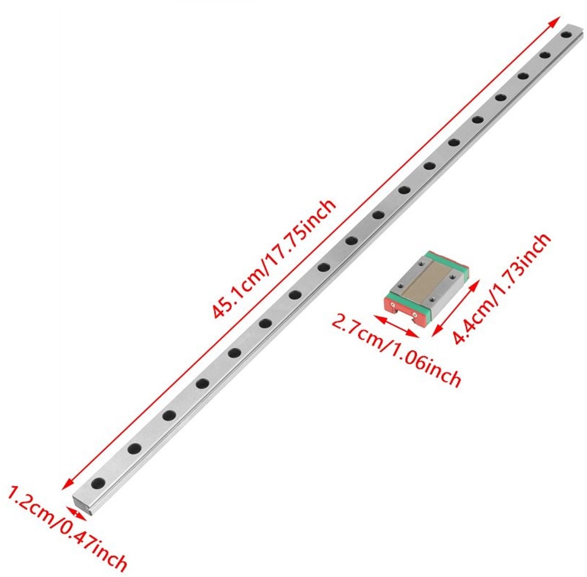 aladdien - Mini linear guides - Precisie rail - 450 mm - Geschikt voor automatisering - Linear guide rail - Robuust en betrouwbaar
