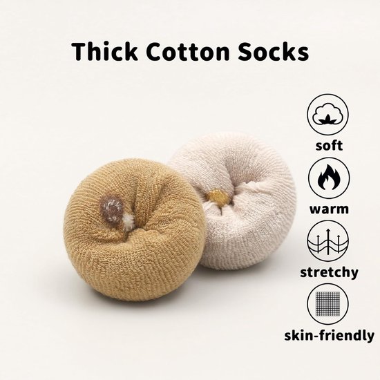 5 Paar Dikke Katoenen Babysokken Antislip - Warm en Comfortabel voor Jongens en Meisjes — afbeelding 2