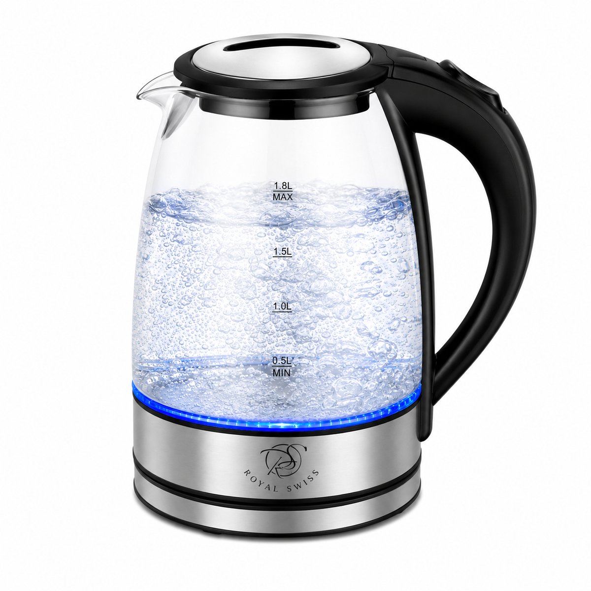 Royal Swiss Glazen Waterkoker met LED