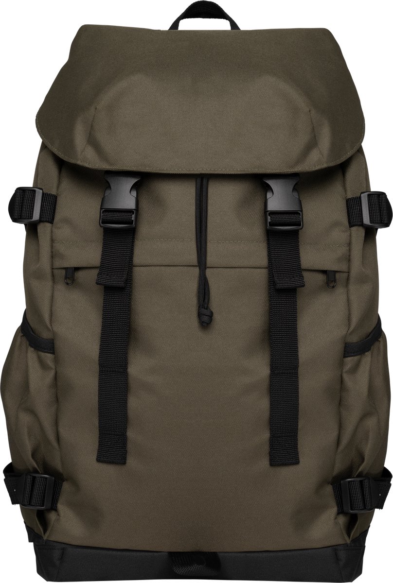 Ecologische Uniseks Rugzak - Eco Rugzak - Uniseks - Laptopvak - Duurzaam - Dark camel / Black