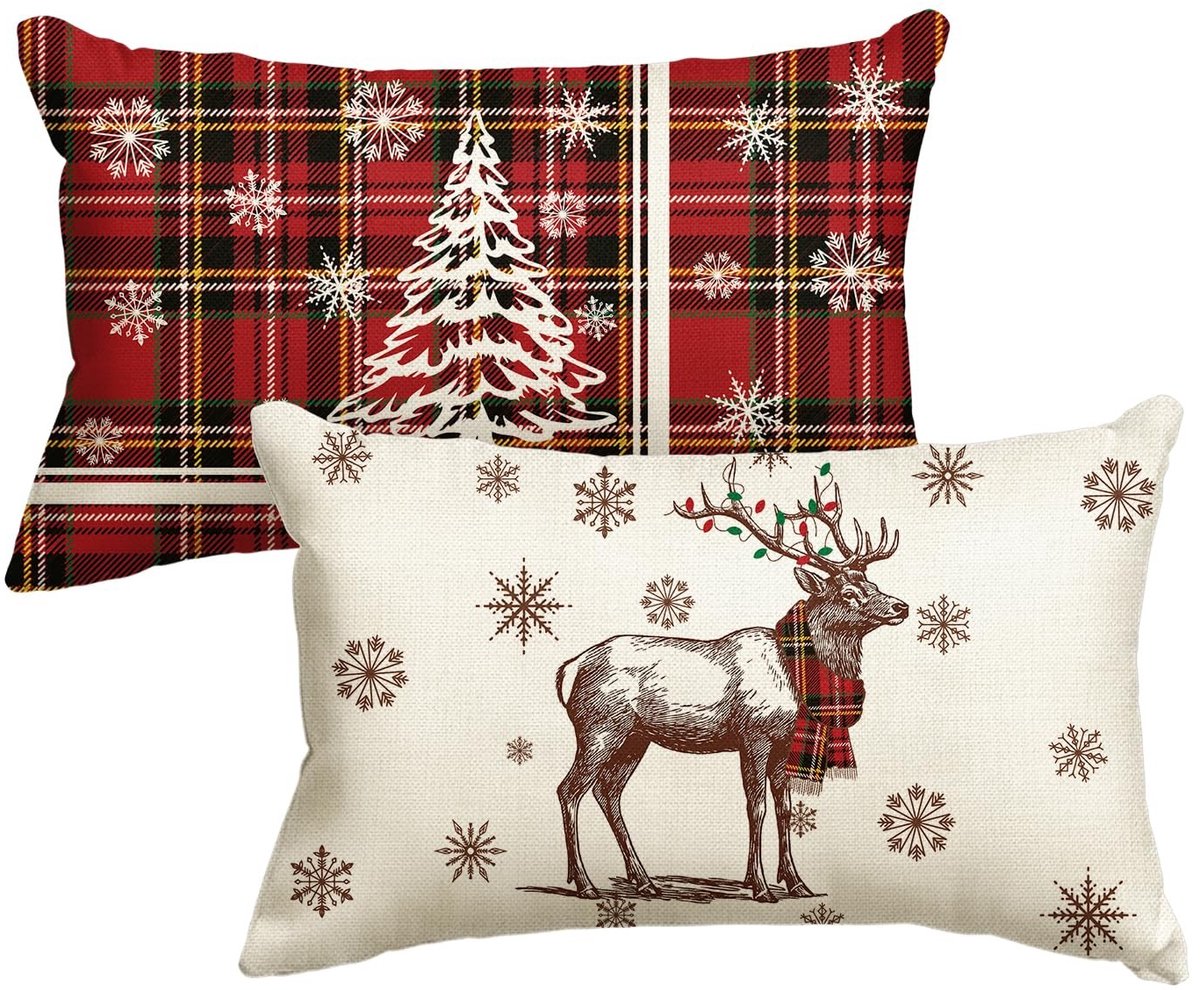 SPHProducts - Kussenslopen Set van 2 - Decoratieve Kussenhoezen - 30x50 cm - Kerstmis Thema - Ultra Zacht en Warm - Geschikt voor Woonkamer en Slaapkamer