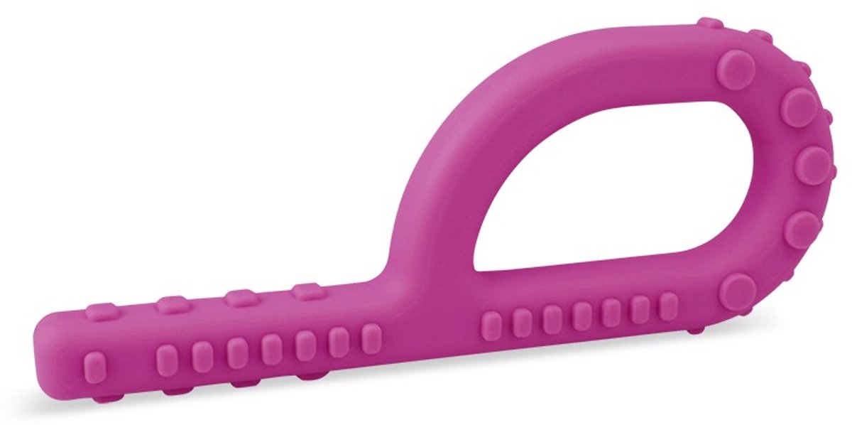 ARK Therapeutic sensorisch kauwspeelgoed Textured Grabber magenta standaard.