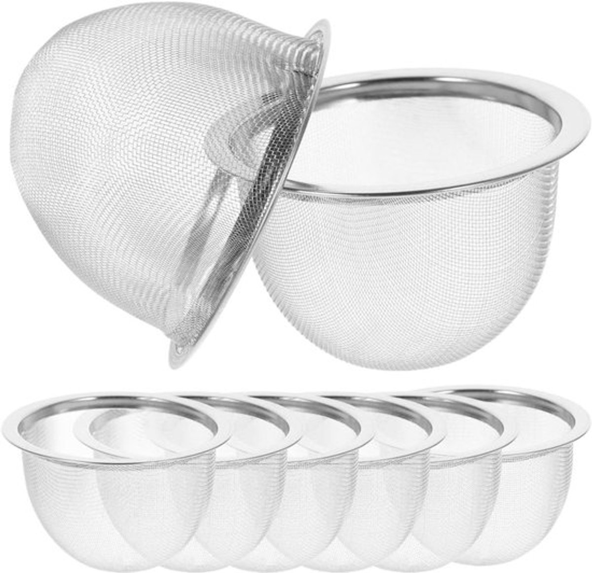 Theepot Mesh Zeef Vervanging Rvs - ei Losse Blad Zeef - Koffie Maker - Ø 7.2 cm - 8 stuks.