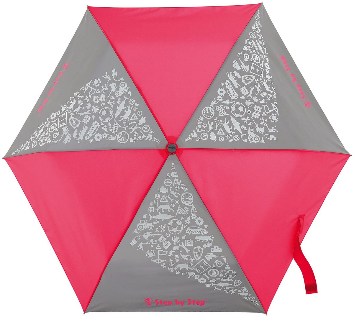 Step by Step Kinderparaplu 22 cm met reflecterende elementen - 100cm Diameter - neon pink