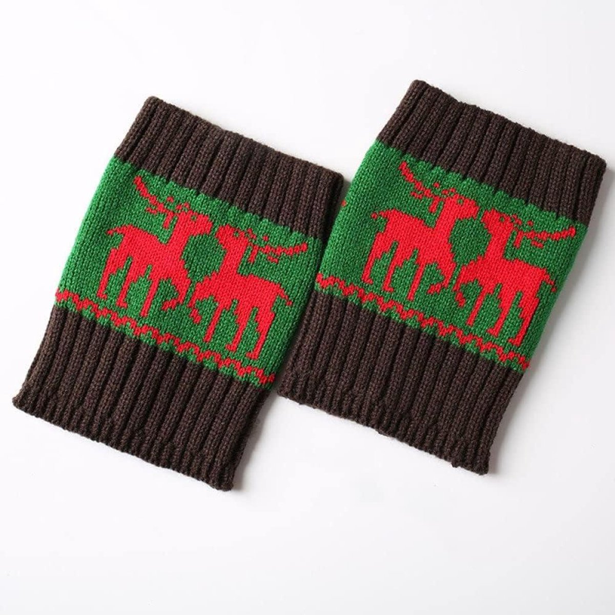 Dames Beenwarmers - Gebreide Sokken - Warm Blijven - Met Antislip - Eén Maat - Bruin