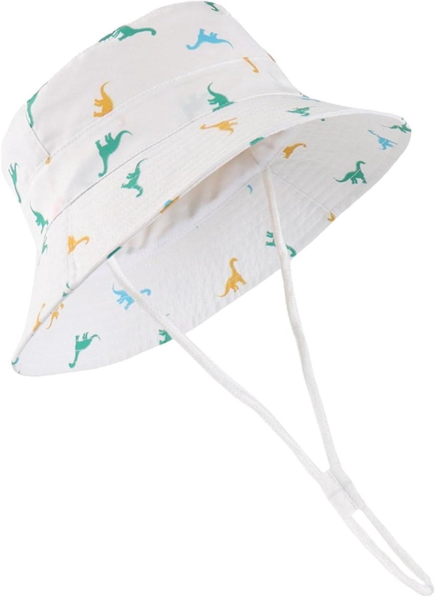 Kinder Zonnehoed - Baby Pet - Buiten Bescherming - UV Bescherming SPF50 - Verstelbaar - Dinosaurus Print