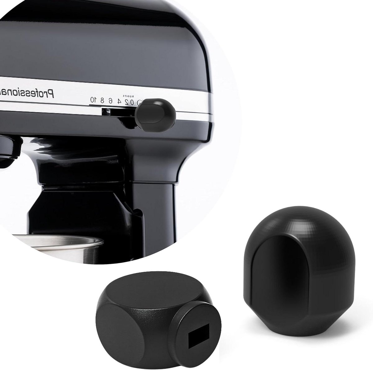 Keukenmachine Knoppen - Reserveonderdelen - Keukenmachine Reparatie - Duurzaam Kunststof - 26 x 43 mm - Zwart