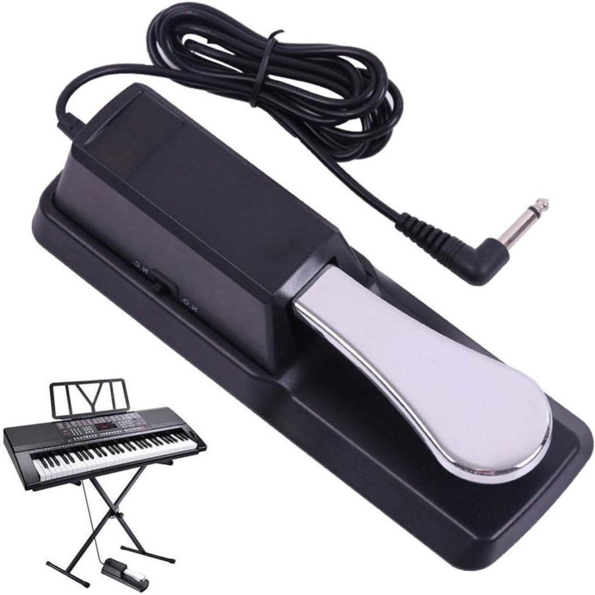 Sustain Pedaal - Keyboard Pedaal - Muziek Maken - Antislip Basis - 23 cm - Zwart