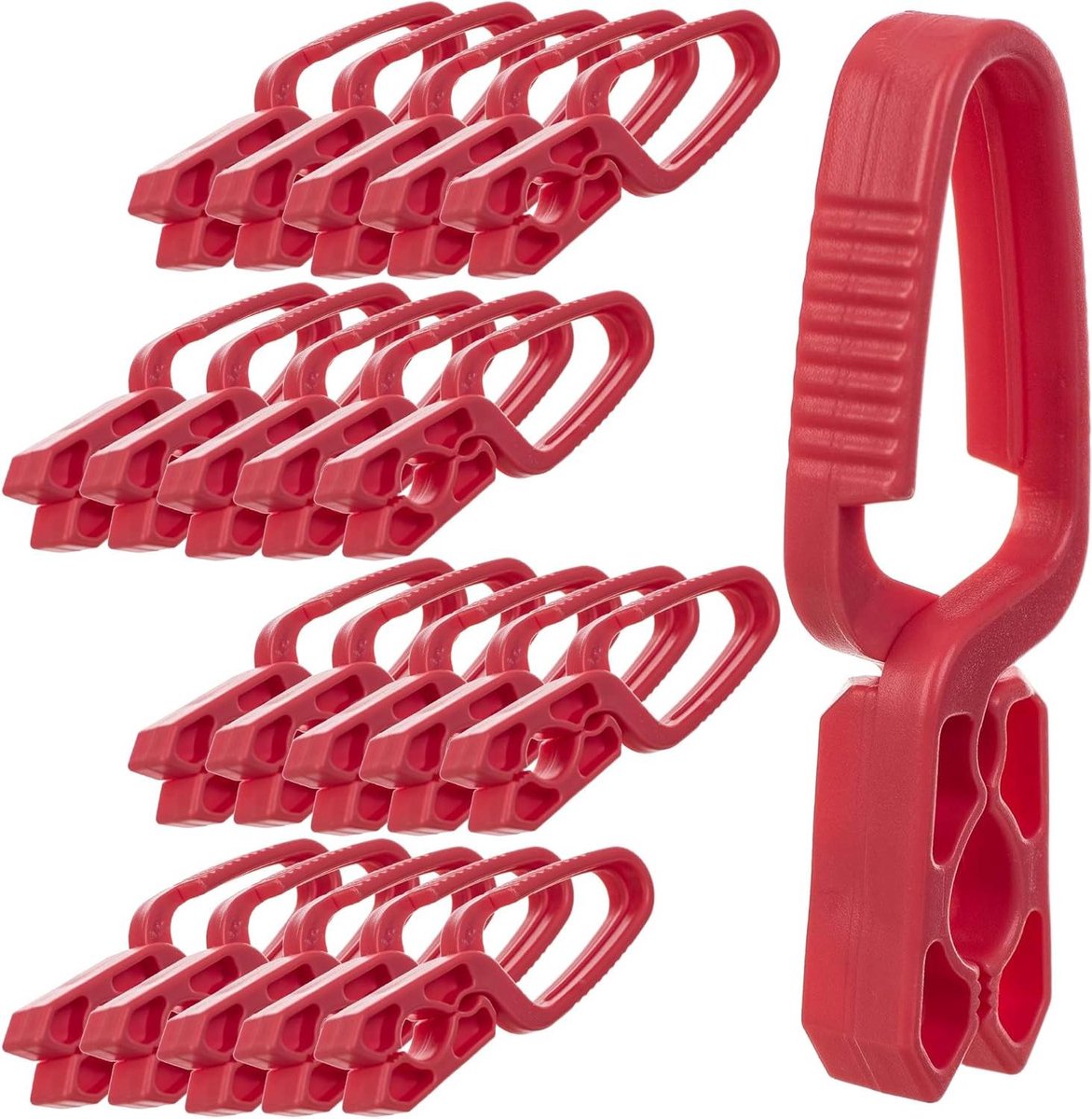 Wasknijpers - Kledingklemmen - Was ophangen - Siliconen uiteinden - 20 stuks - Rood