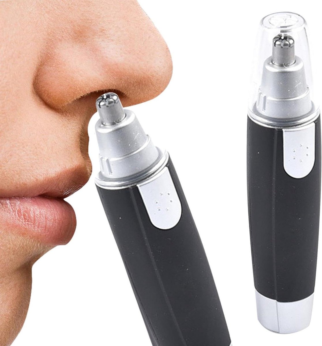 Oor en neushaartrimmer - Gezichtshaar trimmer - Persoonlijke verzorging - Dubbelzijdig roterend snijsysteem - 13 cm - Grijs