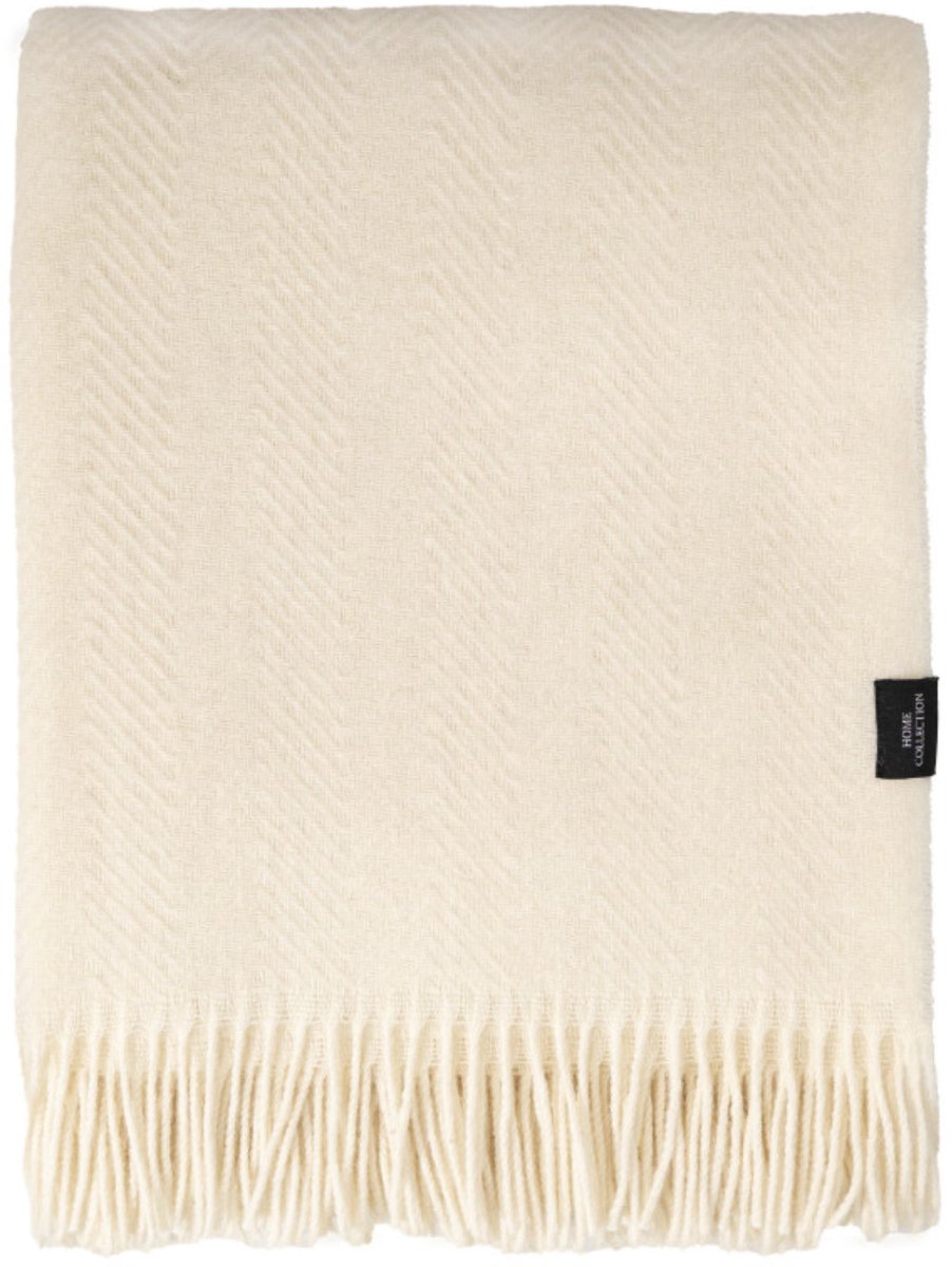 WOOOL® Plaid - Manhattan (Creme) - 140x200cm - 100% Wol