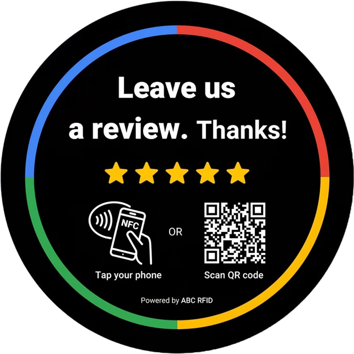 Google Review QR & NFC TafelBordje – 1 Stuk – Review Us Bord – Plakbaar voor Tafel of Balie – Zwart – Geschikt voor iPhone & Android – Meer Reviews voor Ondernemers
