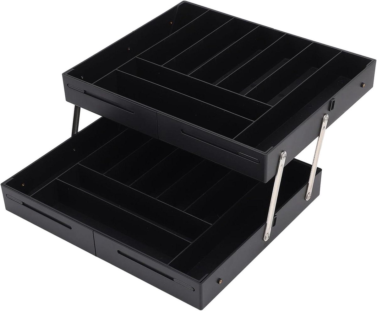 Lade Organizer - Opbergvak Bureau - Spullen Ordenen - Uitbreidbaar Ontwerp - 32x26x9 cm - Zwart