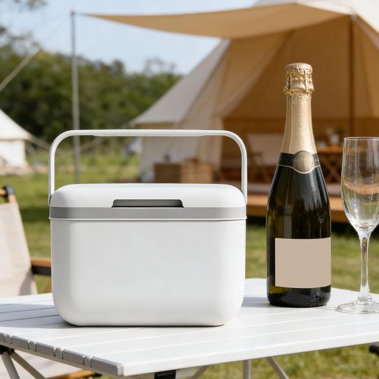 Persoonlijke Koelbox - Kleine Ijskist - Picknick en Reizen - Superieure Isolatie - 5 Liter Capaciteit - Wit Grijs — afbeelding 4