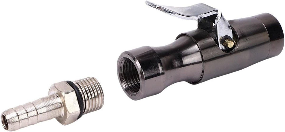 Afsluitbare Luchtdoorn - Bandenpomp Aansluiting - Banden Oppompen - 300 PSI Hoge Druk - 1/4 inch NPT - Zwart