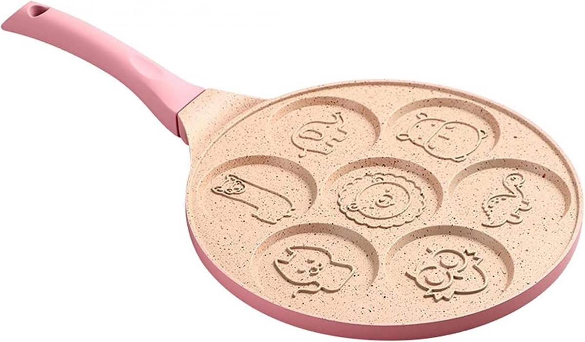 Pannenkoekenpan - Mini Maker - Leuke Ontbijtjes Maken - 7 Dieren Vormen - 26x42cm - Blauw