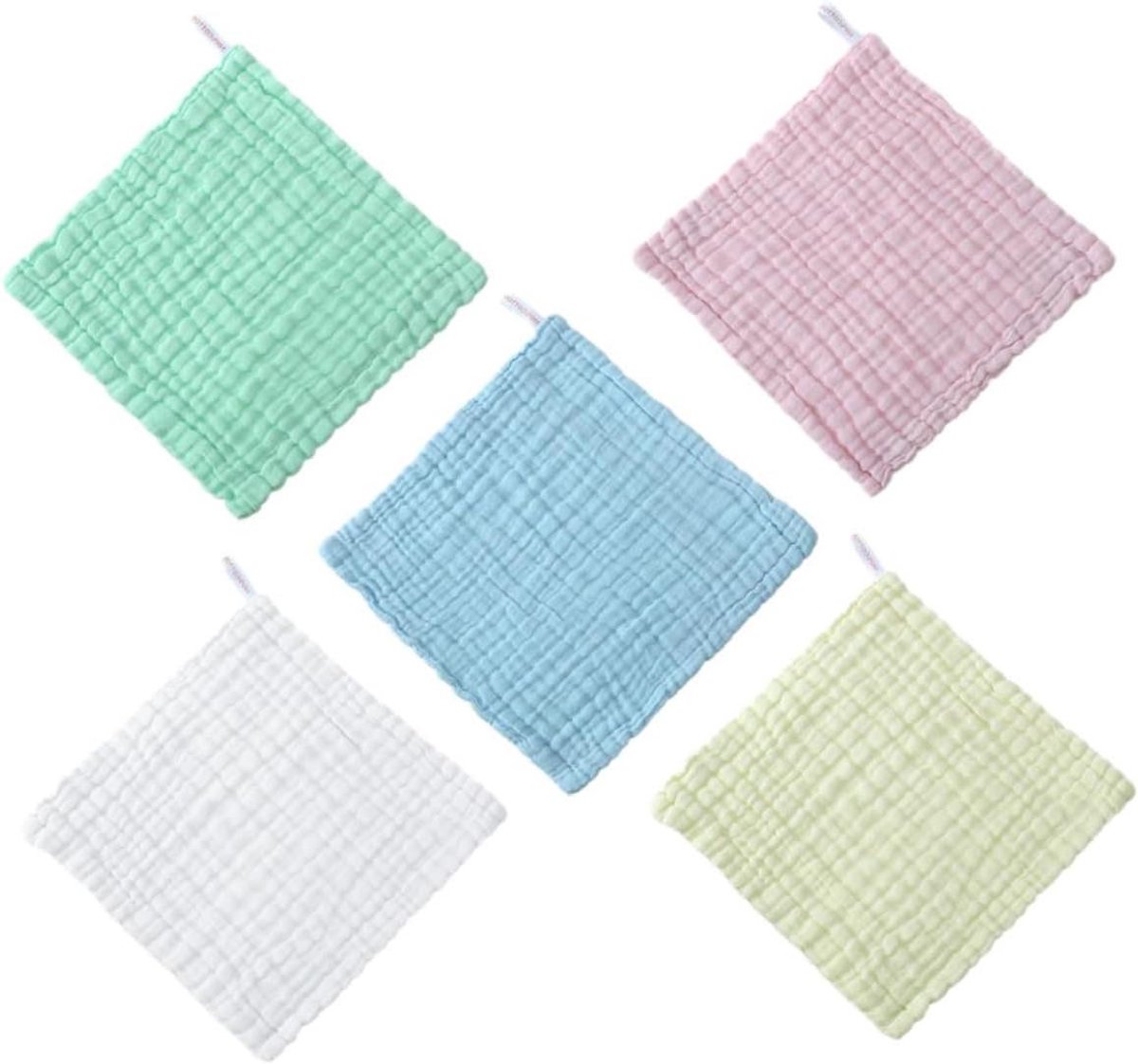 Babydoekjes Katoen - Wasdoekjes Luiers - Baby Verzorgen - Zachte Absorptie - 30x30cm 5 Stuks - Meerdere Kleuren