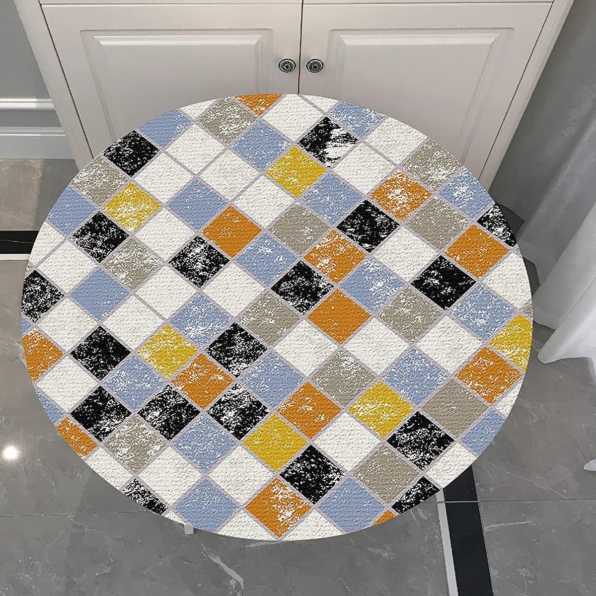 Rond Tafelkleed - Beschermhoes Tafel - Eettafel Decoratie - Elastische Rand - 180cm - Bruin Geel