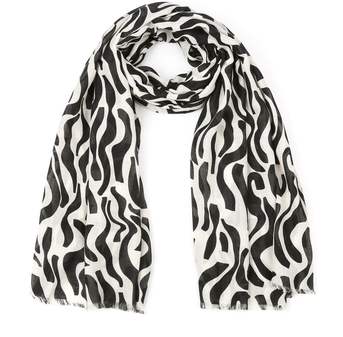 Zebraprint Sjaal (90x180cm) – Contrastrijk & Elegant