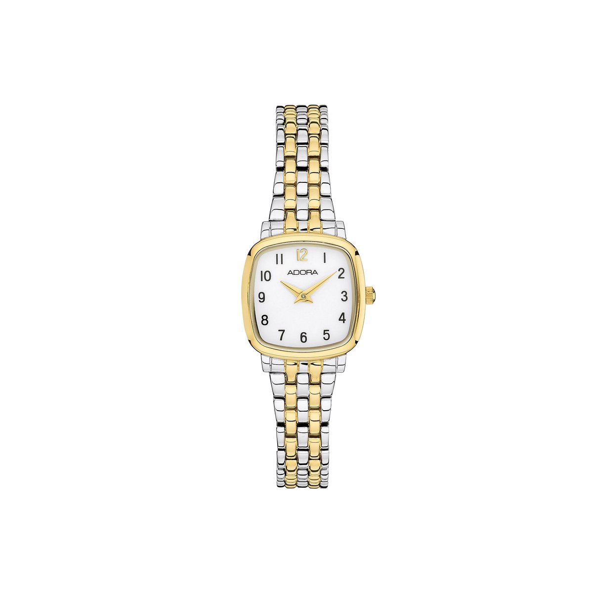 Adora AT5691 Dameshorloge Goud-Zilver - Luxe Smal Horloge met Roestvrijstalen Band - 21 mm Elegante Wijzerplaat