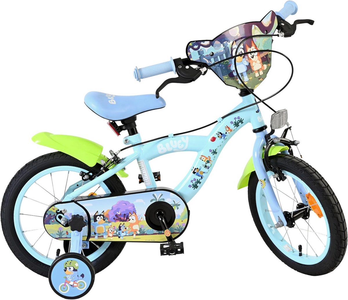 Kinderfiets 14 inch met Zijsteunen en Handrem voor en