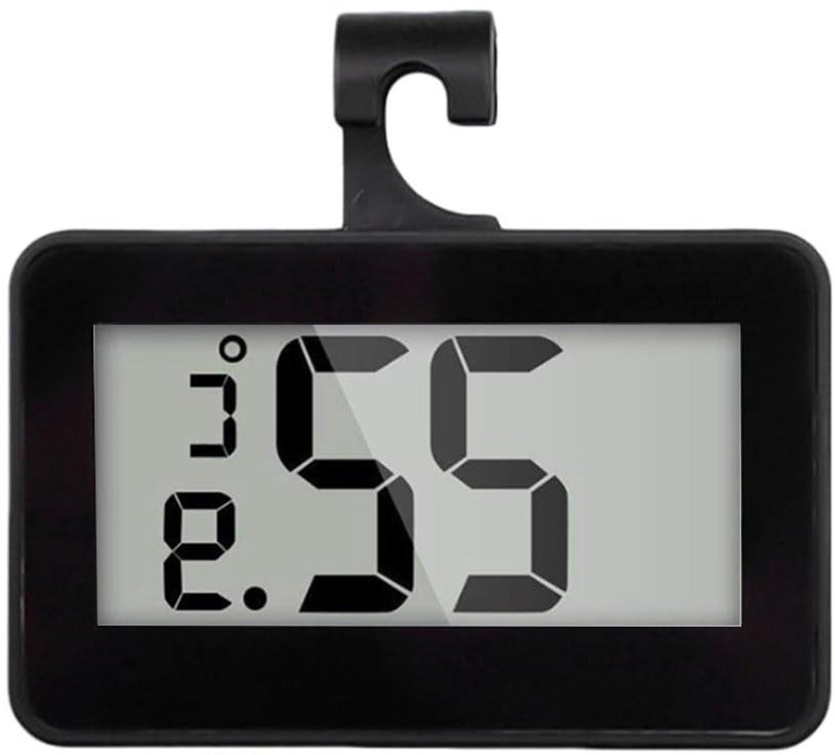 Koelkast Thermometer - Vriezer Monitor - Temperatuur Bewaken - Vorst Alarm Functie - 6.7 cm - Zwart