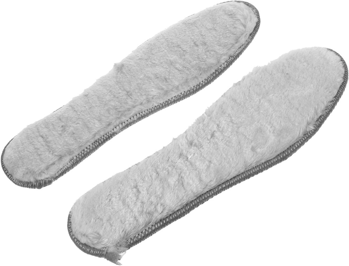 Pluche Schoeninlegzolen - Winter Inlegzolen - Voeten Warm Houden - Ergonomisch Ontwerp - 4 Paar - Grijs