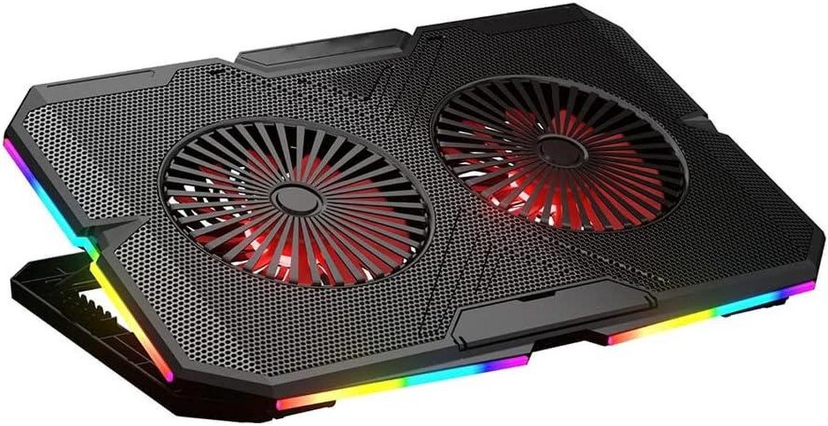 Laptop Koelventilator - Notebook Cooler - Oververhitting Voorkomen - 7 Hoogtes Verstelbaar - 11-18 inch - Zwart
