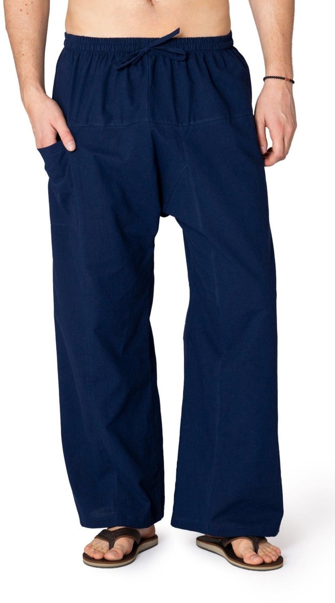 PANASIAM lichte katoenen broek dames, heren - Comfortbroek, baggy vissersbroek