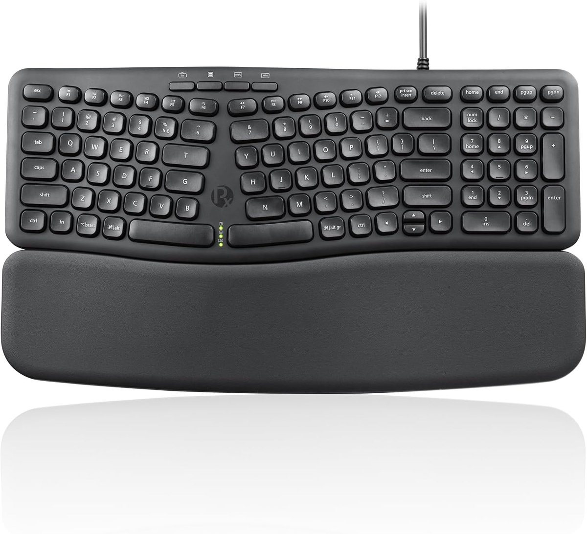 Ergonomisch Compact USB Toetsenbord met Numeriek Pad en Stille Toetsen
