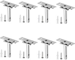 MroMax 2Pcs Invisible Floating Shelf Brackets, 76mmx78mm, Adjustable Hidden Blind Supports For Hidden Shelves Silver Tone