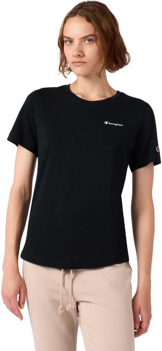 Champion T-shirt Dames Short Sleeve T shirt Zwart - Maat 2XL