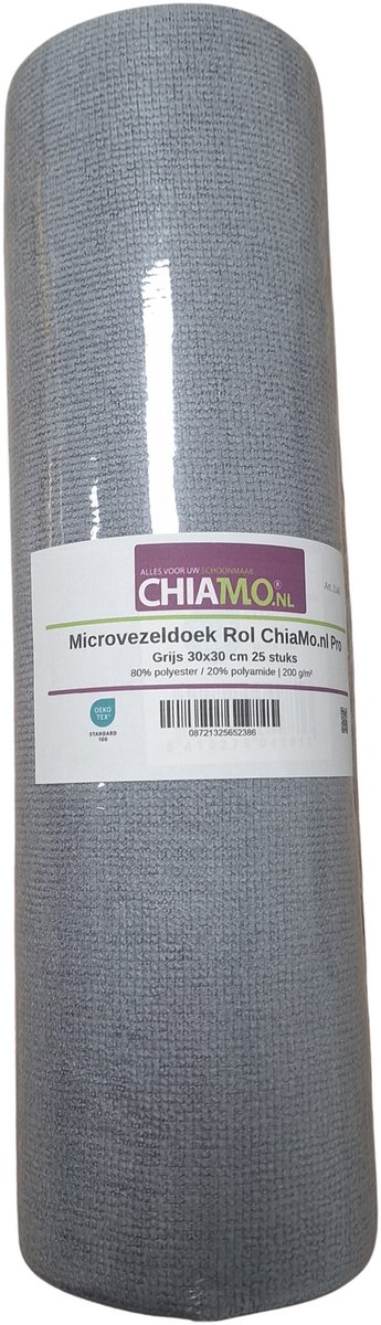 Microvezeldoek Rol ChiaMo.nl Pro Grijs 30x30 cm (25 stuks)