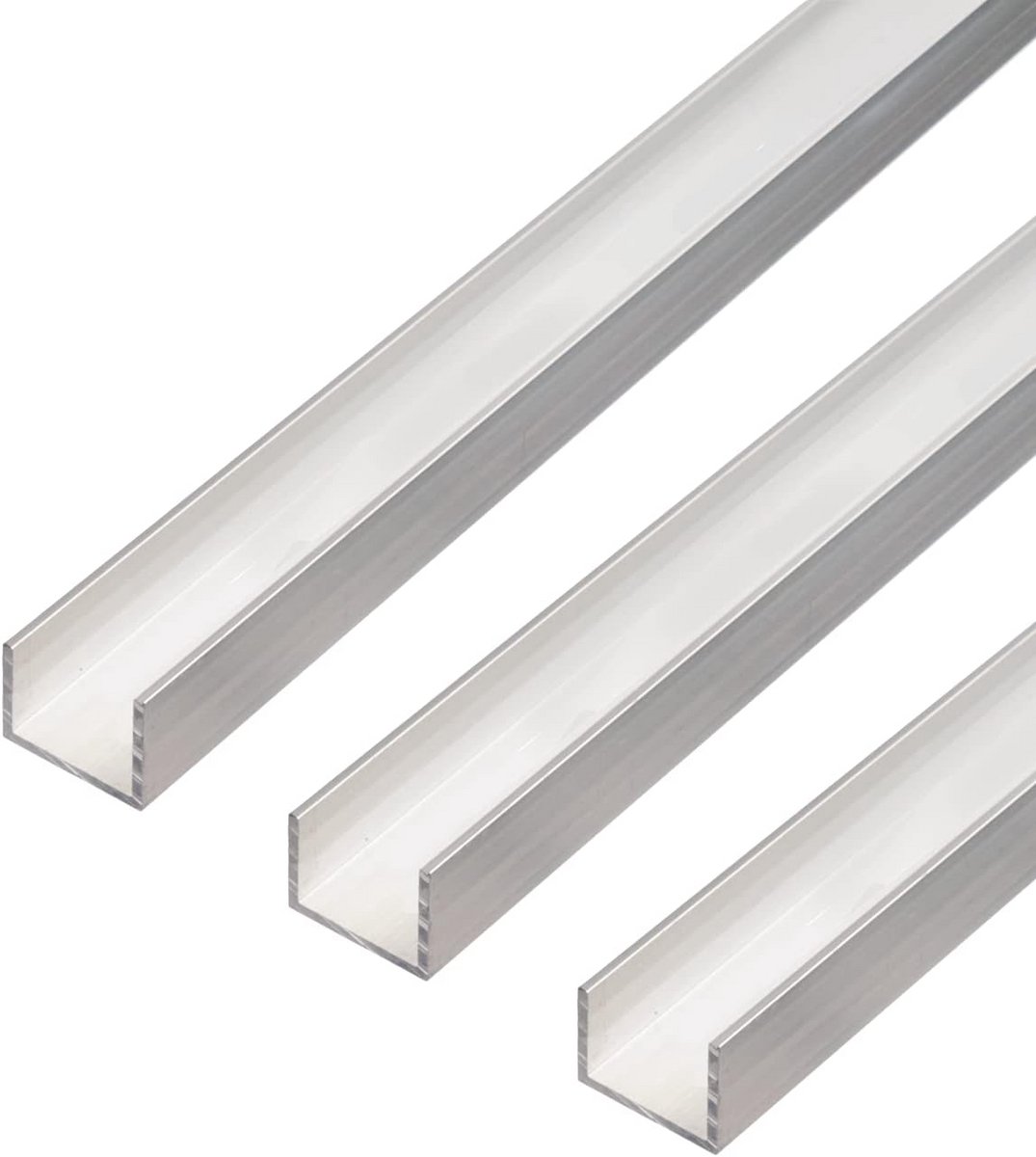 Aluminium U-profiel 1000 x 30 x 20 mm Natuurlijk - Set van 3