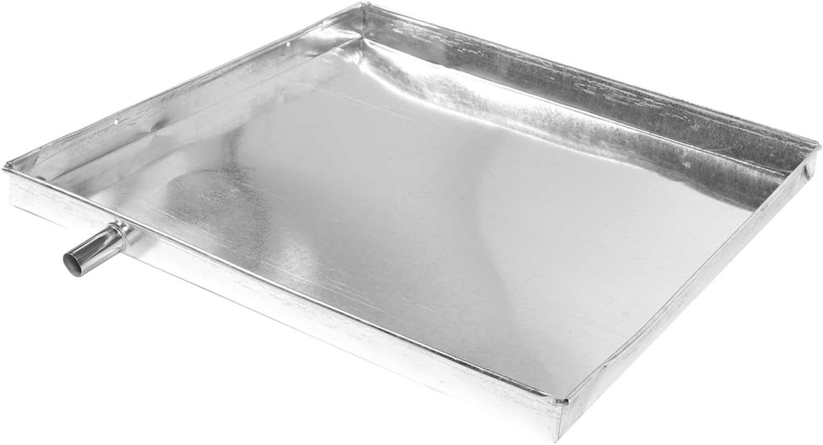 Dienblad Opvangbak - Lekbak AC - Water Opvangen - Stevig Gegalvaniseerd Ijzer - 40x40x3 cm - Zilver